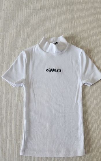 Tee-shirt blanc à col rond