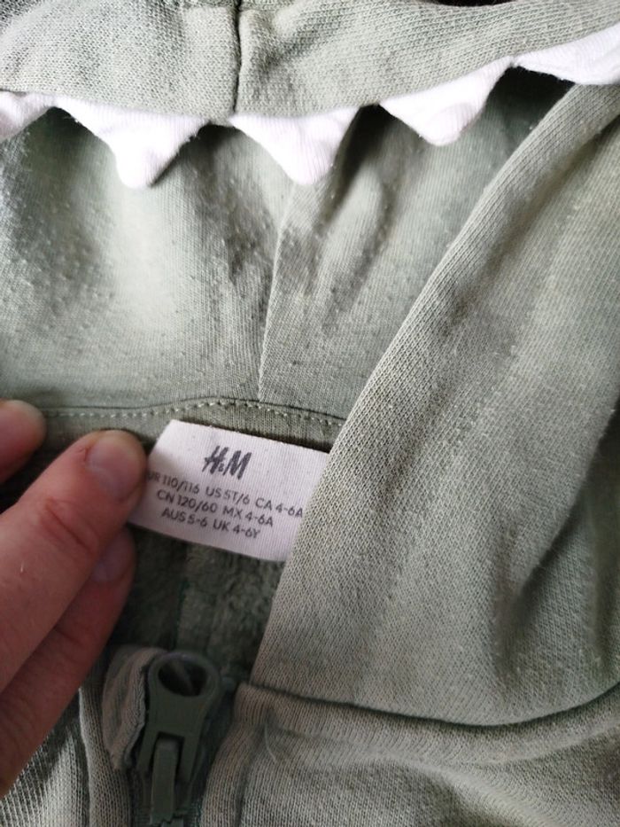 Veste a capuche dinosaure taille 4-6 ans h&m - photo numéro 5