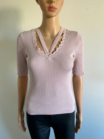 Pull rose clair à manches courtes Morgan taille S TBE