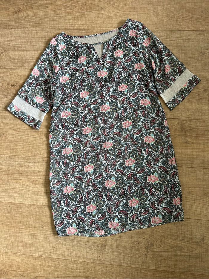 Robe imprimée à manches courtes An’ge taille 2 jamais portée - photo numéro 7