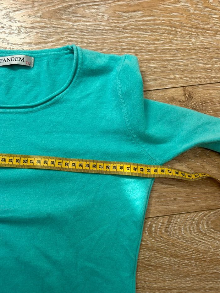 Pull turquoise léger taille unique femme comme neuf - photo numéro 6