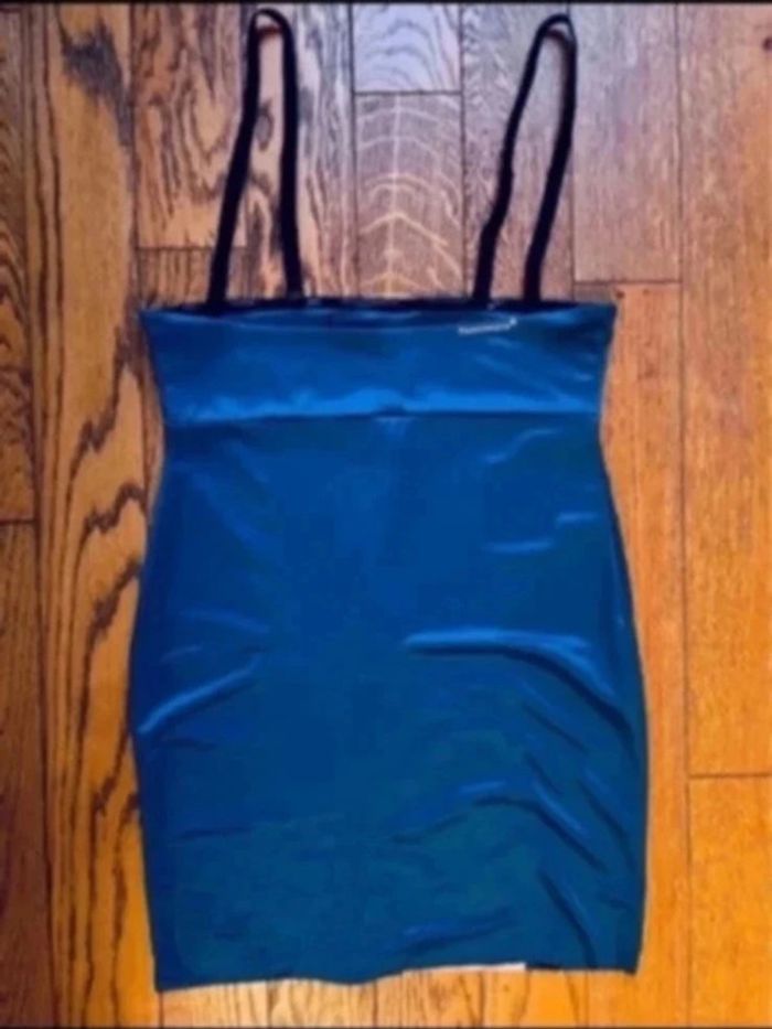 Sublime gaine passionata bleu turquoise et noir bretelle amovible - photo numéro 3