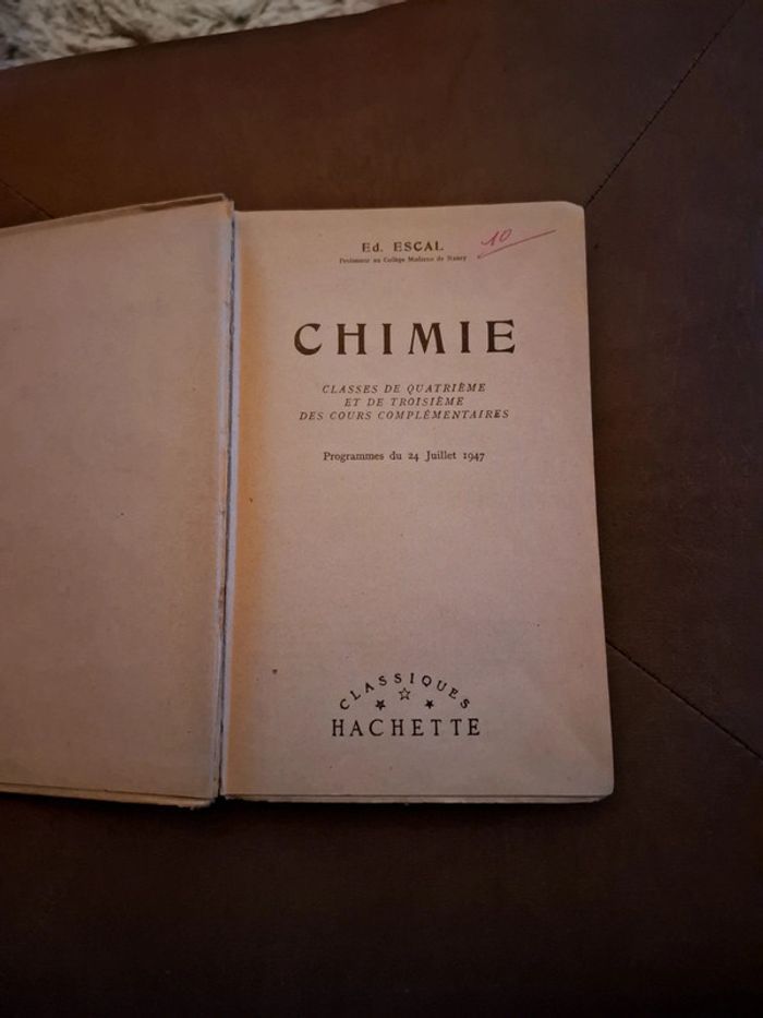 Chimie programme de 1947 - photo numéro 3