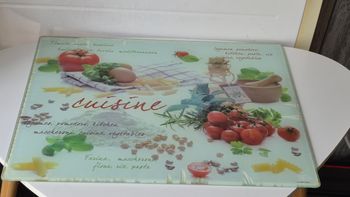 plateau en verre décor cuisine