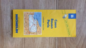 Vintage carte routière Michelin France Caen Rouen Paris numéro 55