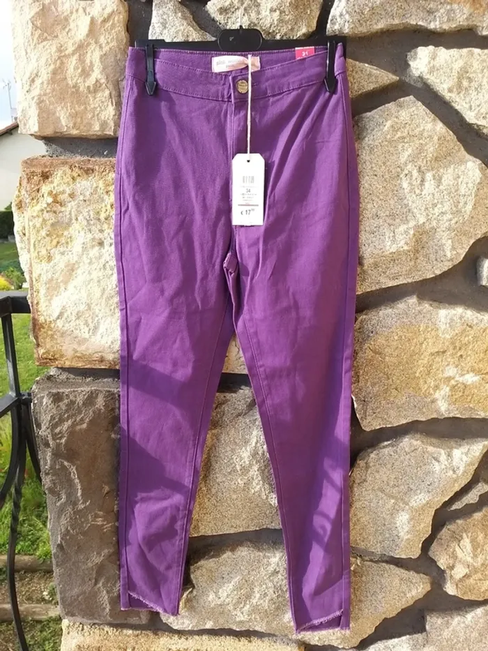 Pantalon femme violet
