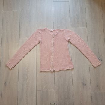 Gilet couleur vieux rose à fermeture asymétrique. Fille 10 ans. Marque Tape à l'oeil