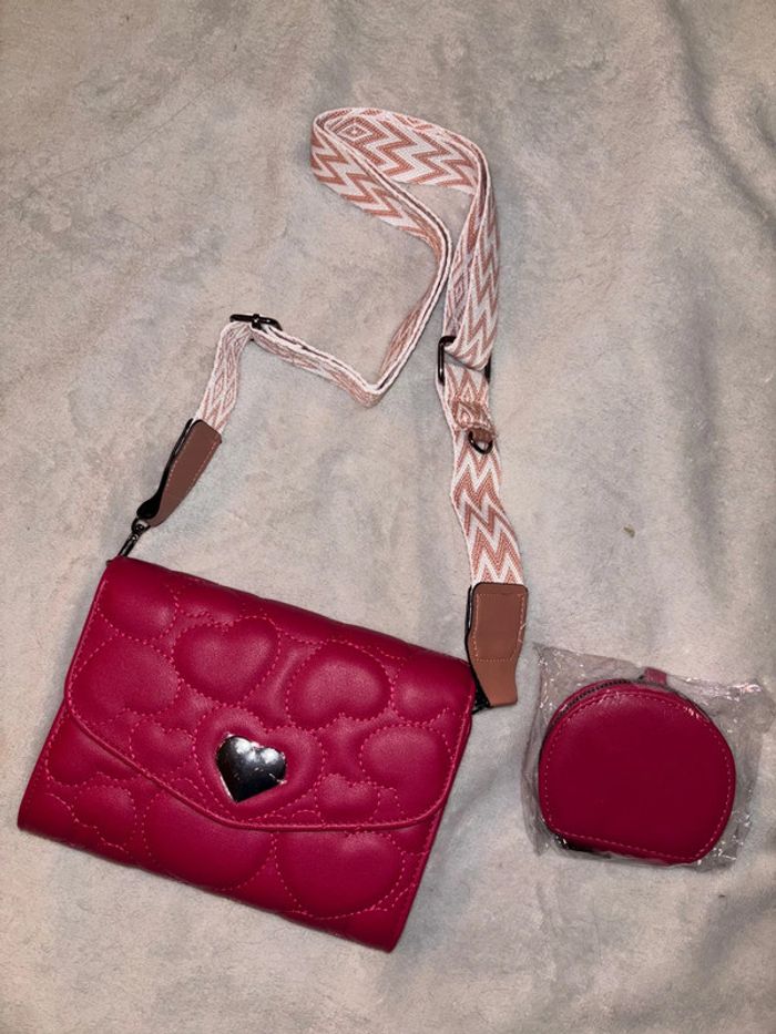 Sac à main coeur rose fushia 💗 - photo numéro 4