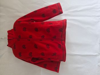 Gilet polaire zippé 24 mois Tissaia Rouge avec motifs noires
