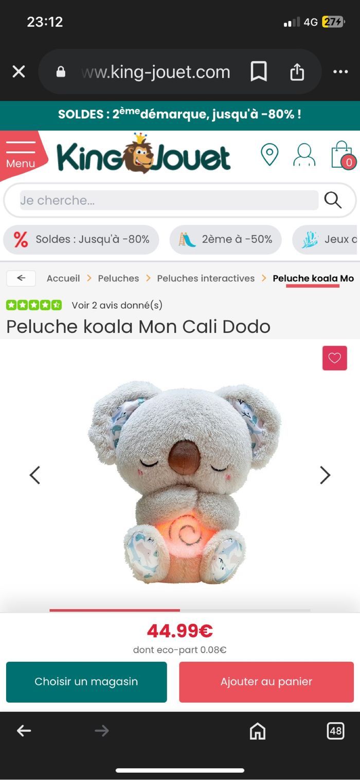 Koala Cali dodo veilleuse et bruit blanc