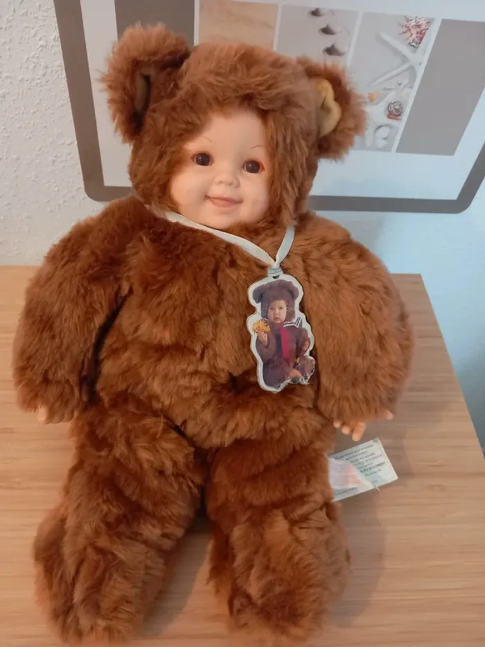Peluche poupée Anne Geddes 40cm marron - photo numéro 2