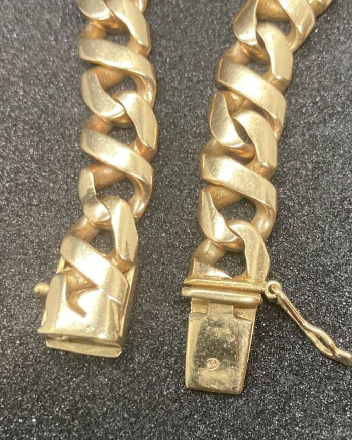 Bracelet gourmette massive or jaune 18 carats 750 H/F mixte joaillier JK - photo numéro 5