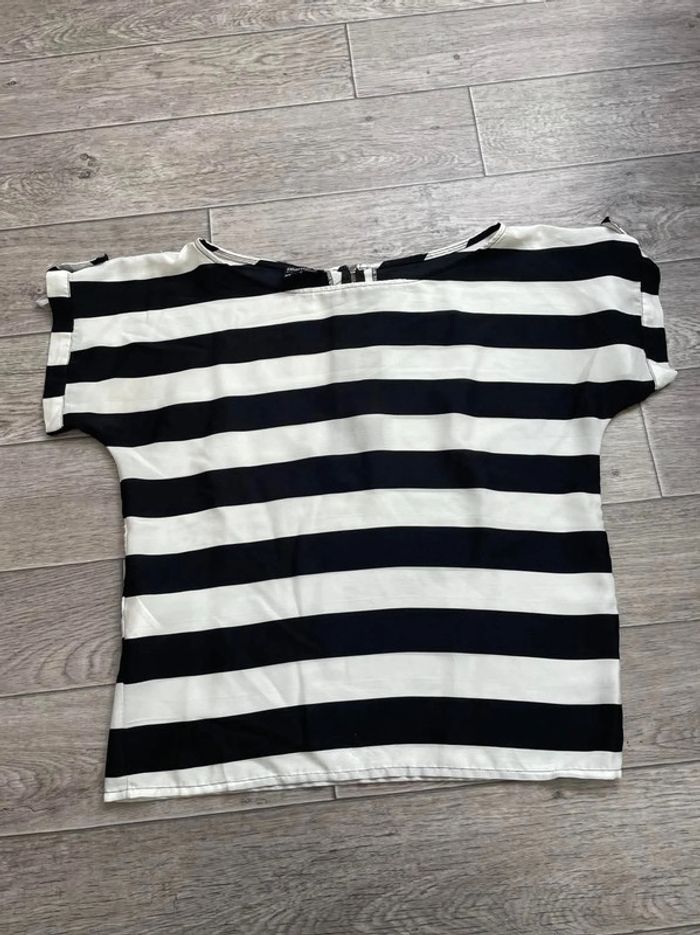 Blouse manches courtes fluide Suite Blanco noir et blanc XS - photo numéro 7