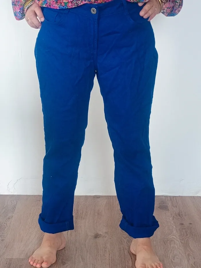 pantalon bleue petrole Femme T43 - photo numéro 2