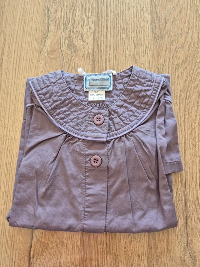Tablier d'ecole violet - Blouse fille 8 ans