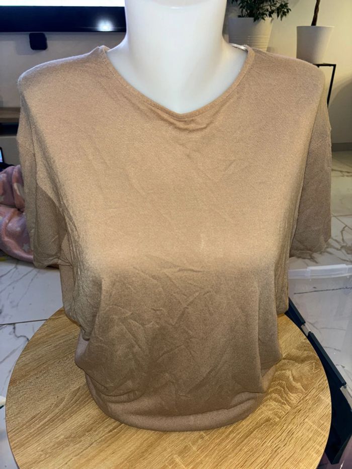 Haut femme beige marque Zara taille S excellent état - photo numéro 2