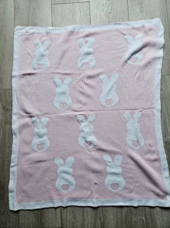 Couverture bébé rose et blanc