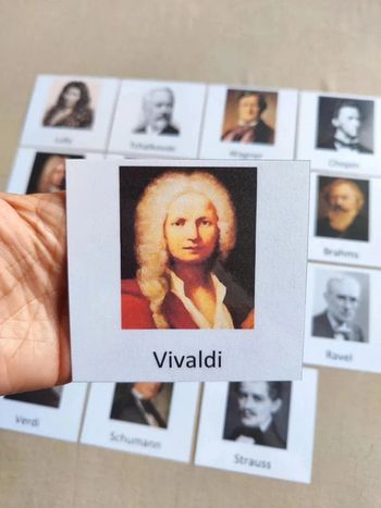 16 cartes de nomenclature recto verso des grands musiciens
