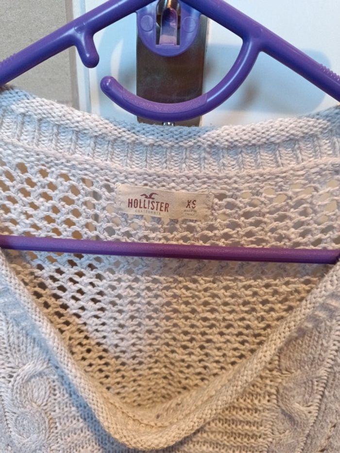Pull beige/écru Hollister xs grosses mailles - photo numéro 4