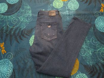 Jean Georgio Armani Jeans coupe droite femme W32 L32 bleu (F624)