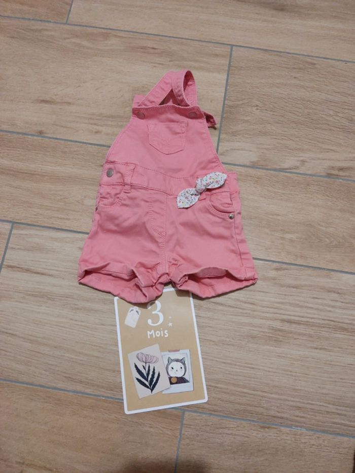 Salopette short obaibi 3 mois rose - photo numéro 2