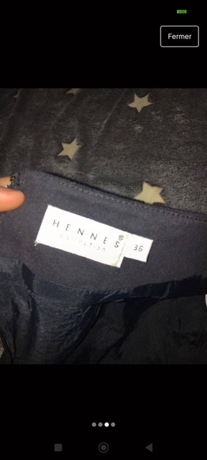 Jupe crayon fendue velours noir h&m t36 - photo numéro 3