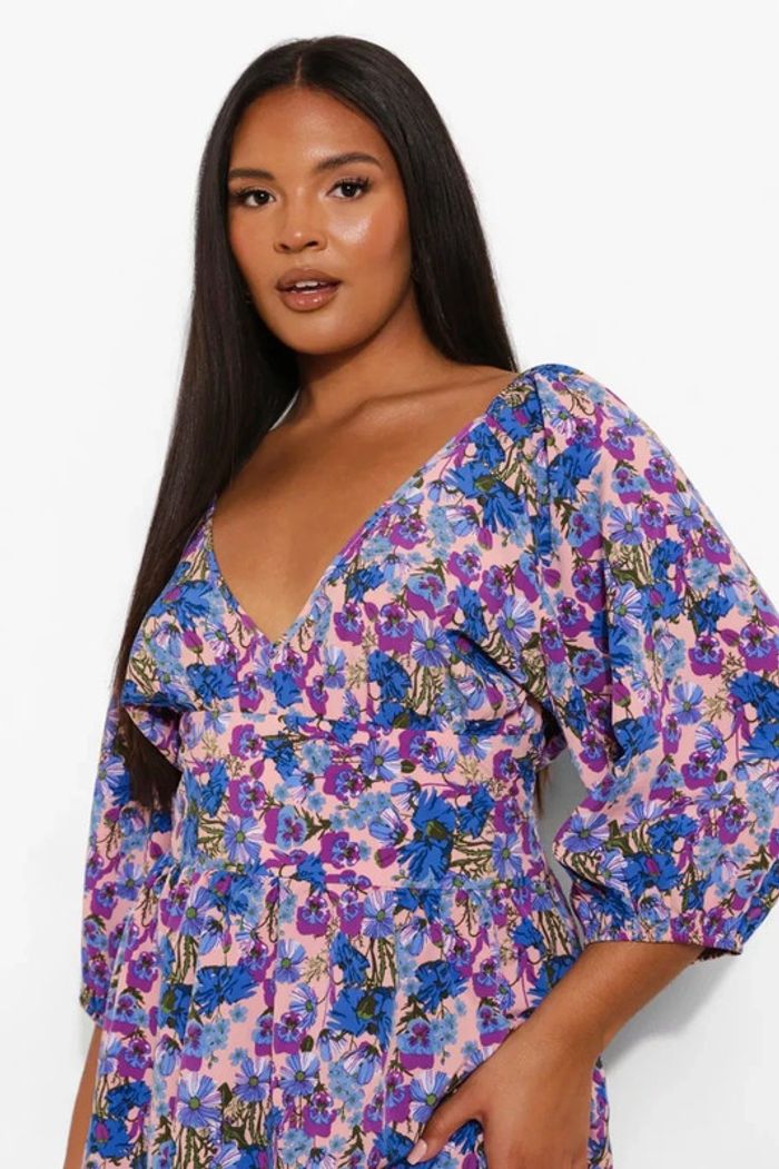 Robe mi-longue fleurie neuve 46 - photo numéro 12