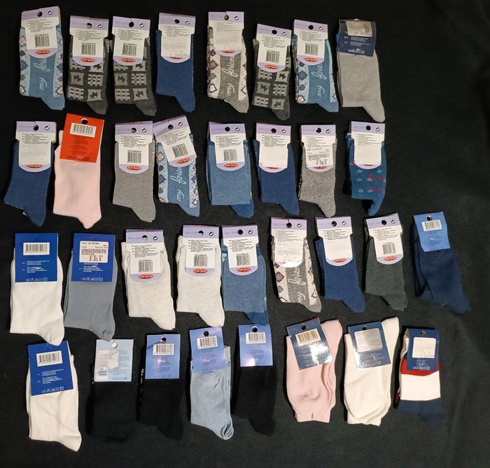 Lot de 33 paires de chaussettes enfants filles et garçons 27/30 - photo numéro 2