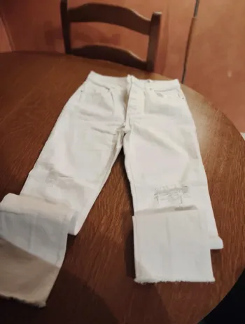 Jeans trouée blanc