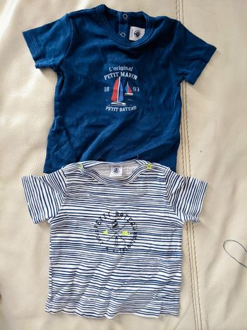 lot de 2 tee-shirts Petit Bateau mixte 12 mois 74 cm