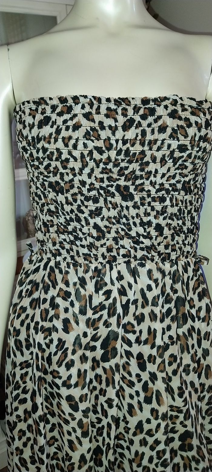 Robe bustier smocké léopard by Morgan taille M Très bon état - photo numéro 3