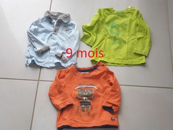 3 T- shirts Manche Longue 9 mois