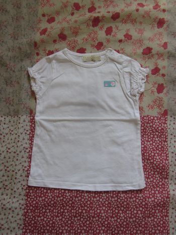 T-Shirt manches courtes blanc 12 mois