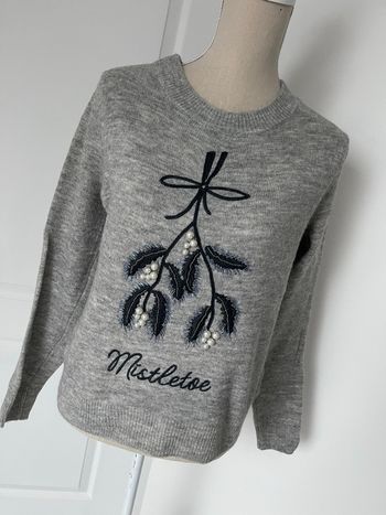 Pull gris et perles