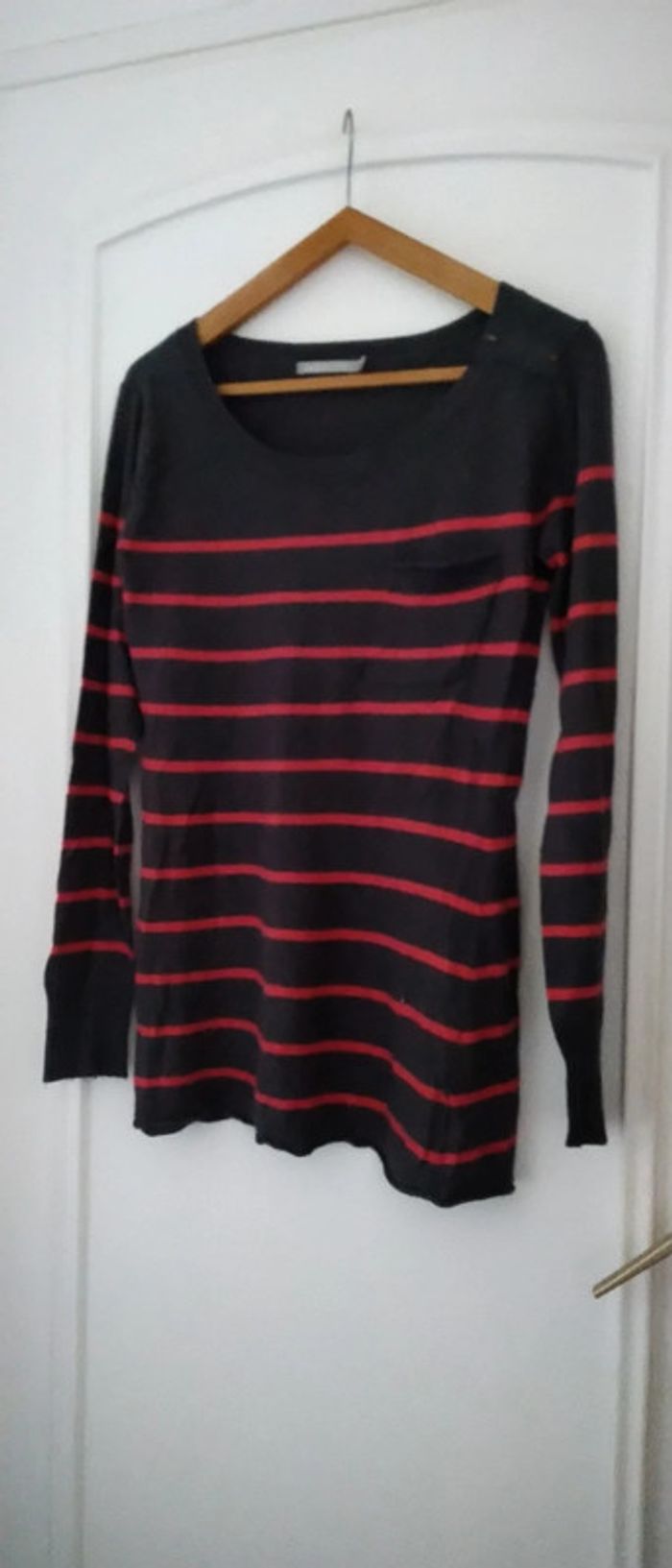 Pull long à rayures avec poche et fermeture éclair gris femme 3 suisses