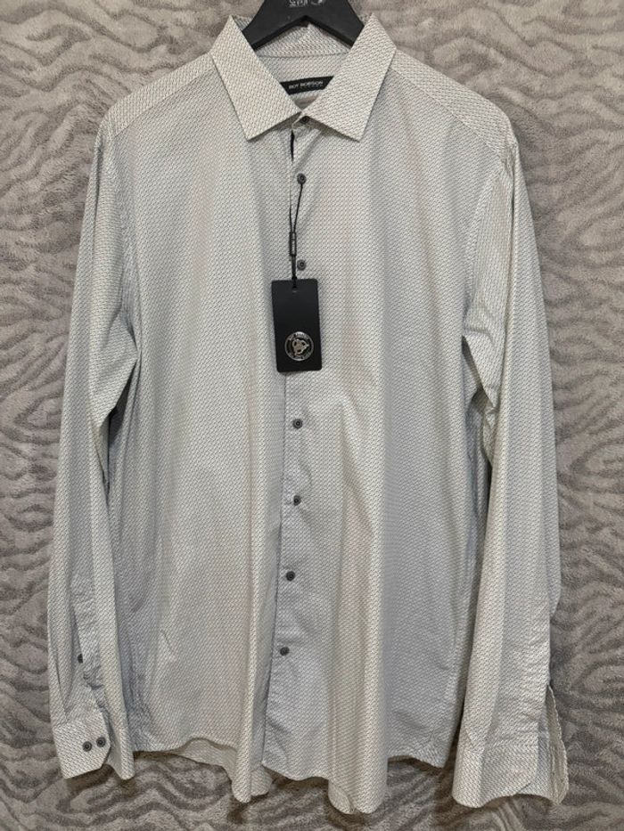 Roy Robson - Chemise à motifs, Blanche, taille XL
