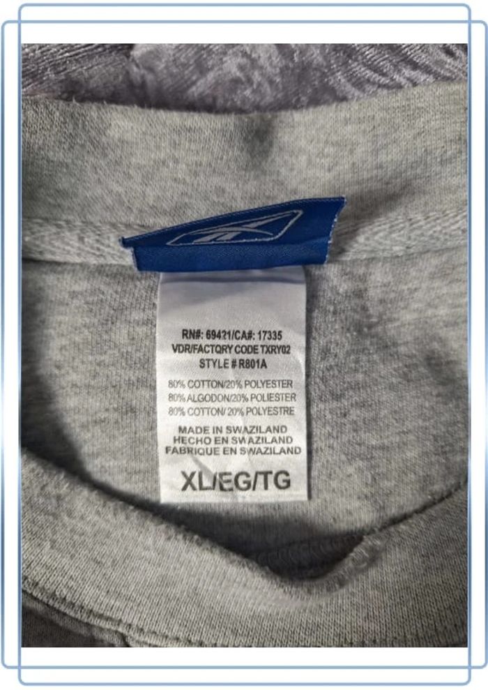 Sweat col rond / crewneck reebok homme gris / taille XL full broderie(305) - photo numéro 7