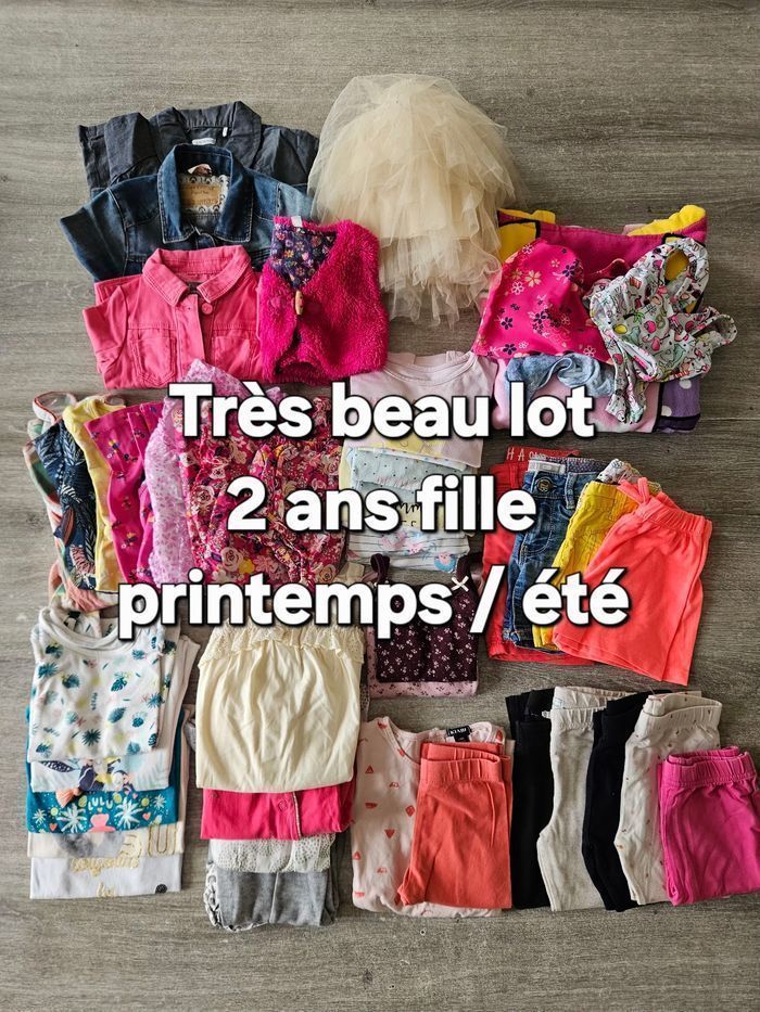 Lot vêtements fille 2 ans printemps été - photo numéro 1