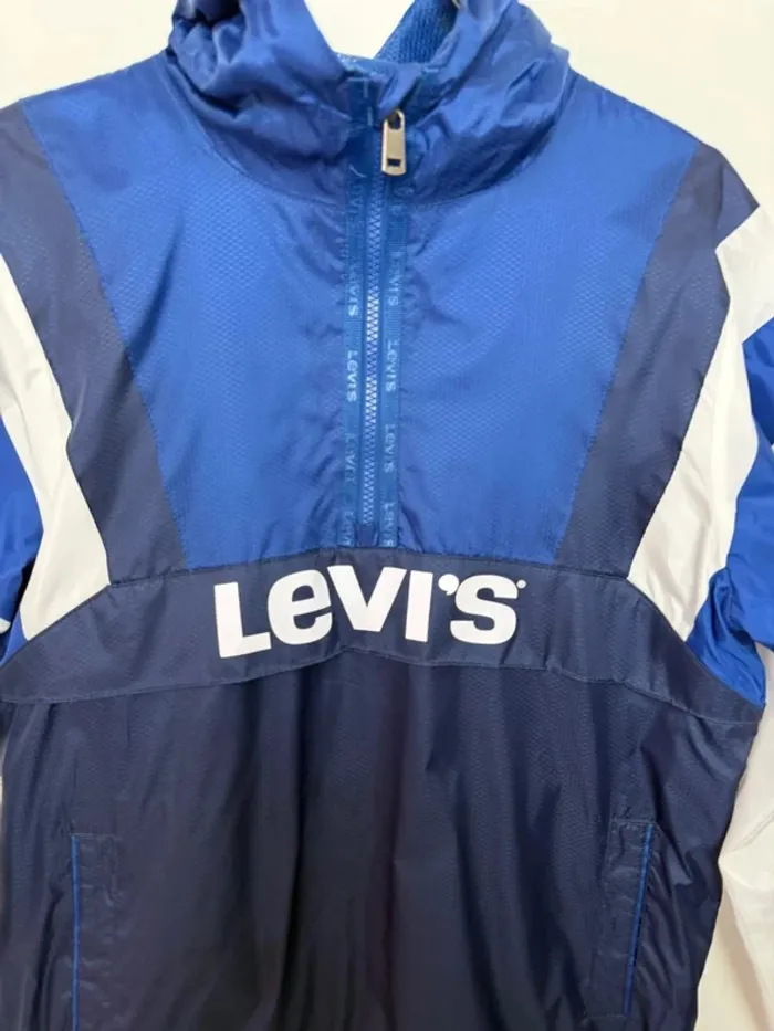 Veste Levi's de pluie et coupe vent bleue taille 14 ans neuve - photo numéro 2