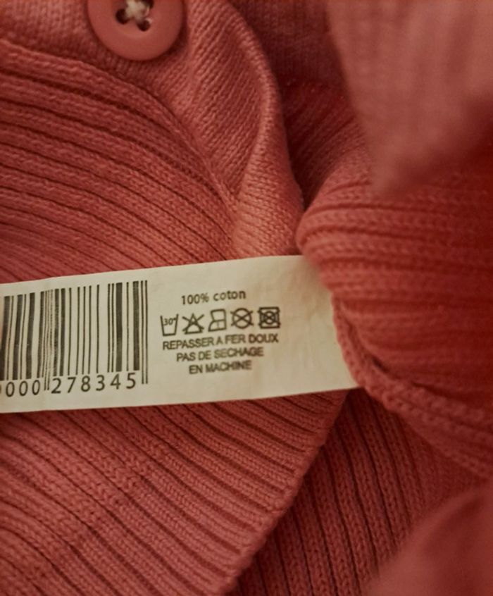 Gilet rose noeud, taille 6 mois (68 cm) - photo numéro 3