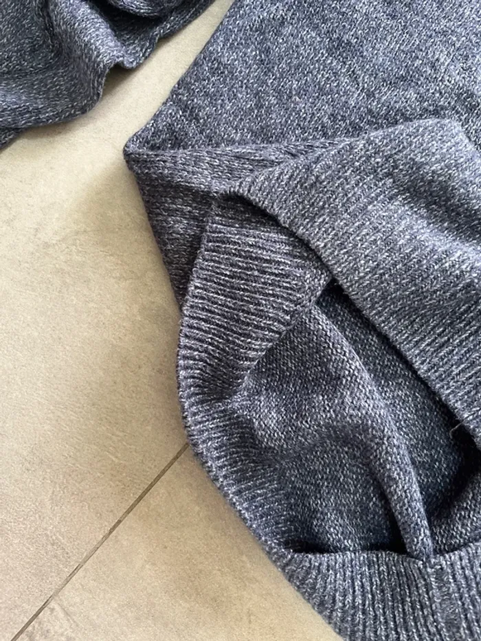 Pull bleu chiné 20% laine - photo numéro 5