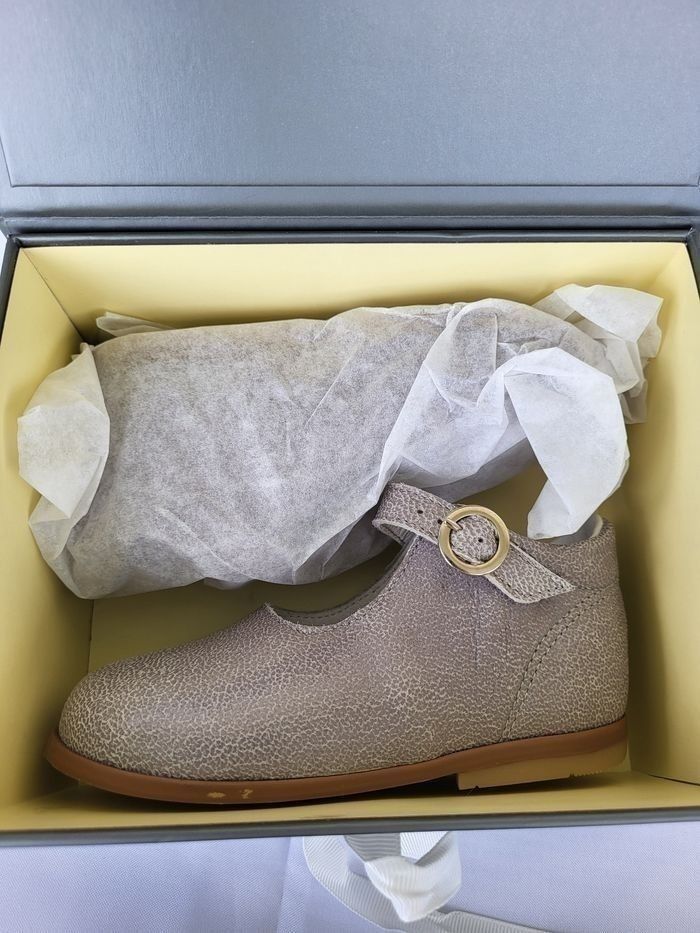 Chaussures charles IX fille en cuir gris Point 23 Made in France 🇨🇵 - photo numéro 2