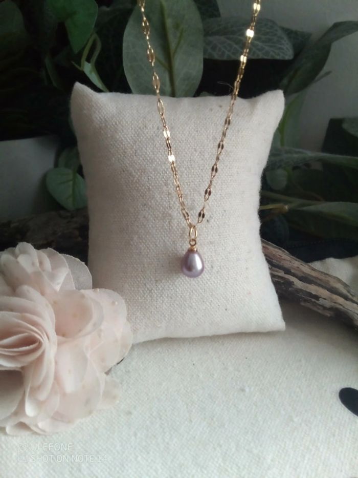 Collier perles de culture d'eau douce naturelle