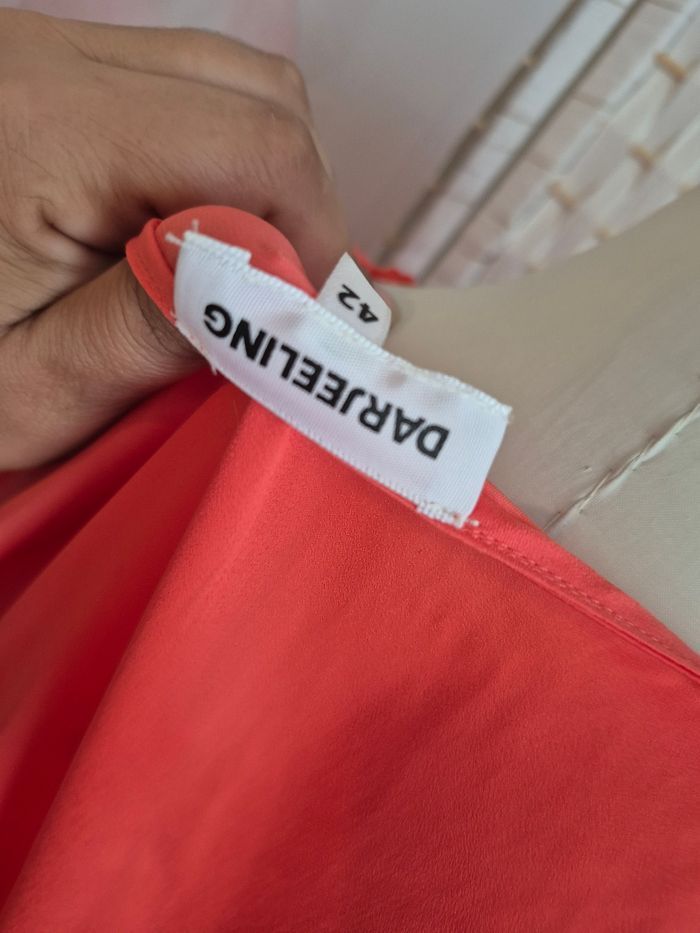 💕Joli Top saumon Darjeeling - Encolure dentelle & liens - femme T42 💕 - photo numéro 7