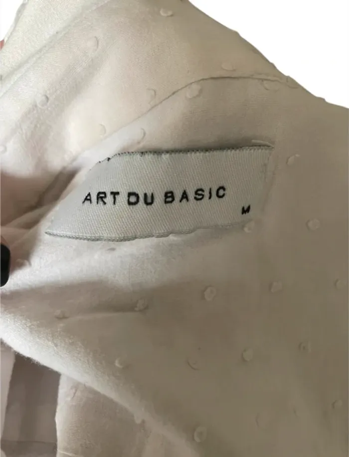 Chemisier bouse fluide blanc avec relief en coton. - photo numéro 4