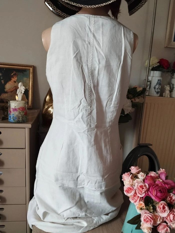 🌿Robe Longue Boutonnée Lin Mandarine T38/40🌿 - photo numéro 8