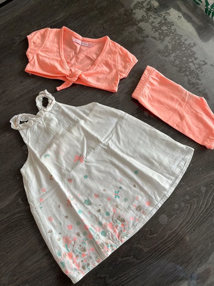 Ensemble 3 pièces robe été 6 mois