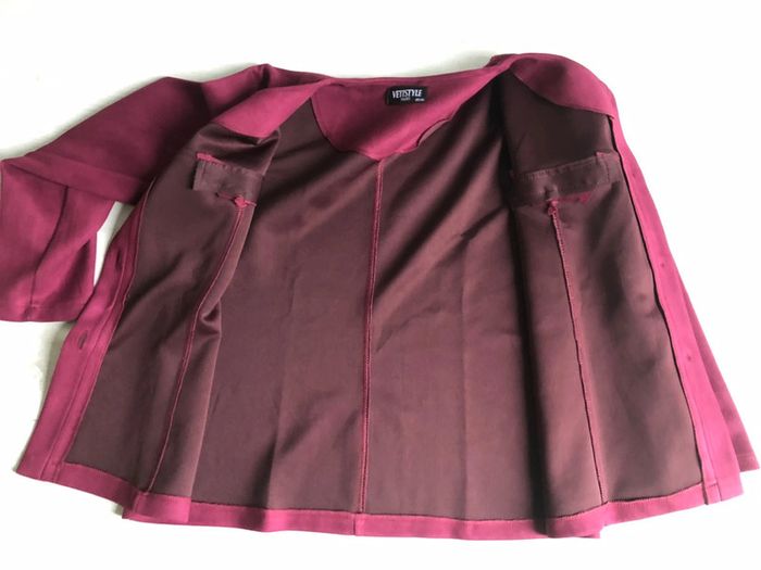 AN25-Veste fantaisie (entre le bordeaux et lie de vin) T 46-48 portée 1 soirée - photo numéro 10