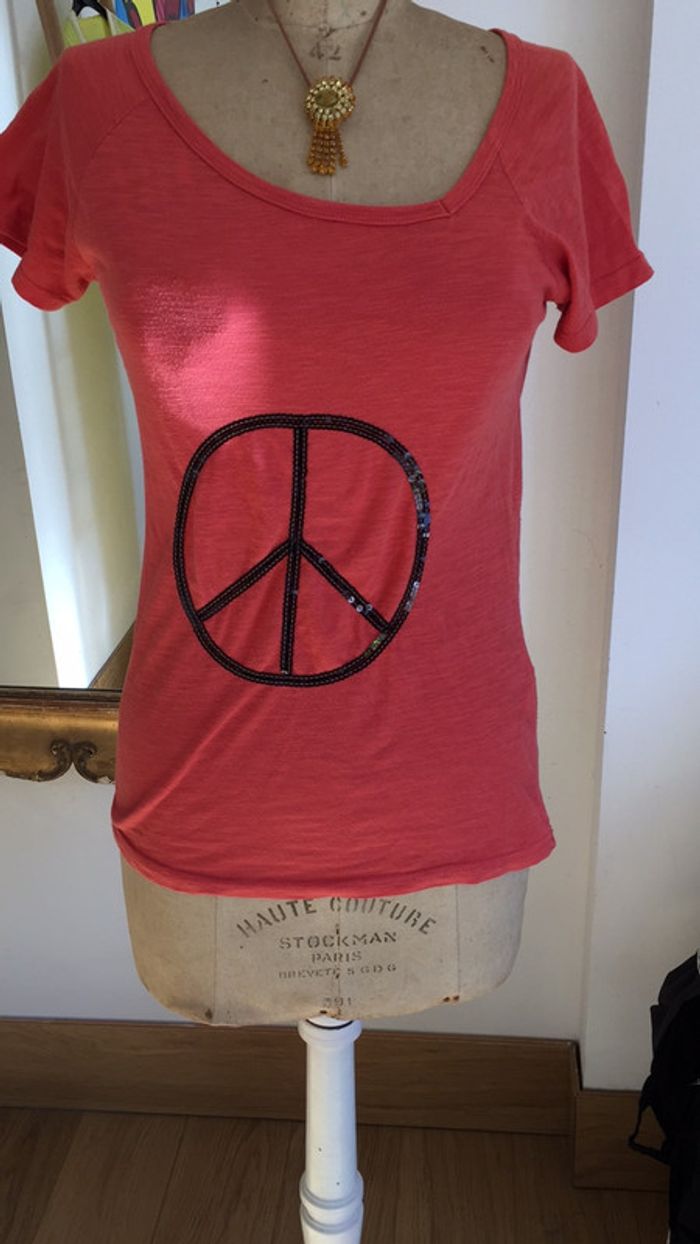 Teeshirt saumon corail taille S plutôt M peace