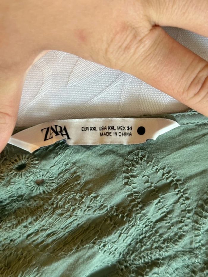 Combishort dentelle verte - Zara - photo numéro 4